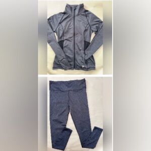 Two Piece Set Old Navy Activewear Set EUC Jacket Leggings Gray Small Trac…